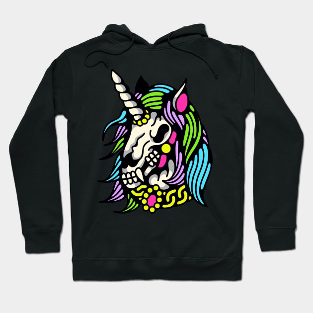 Skeleton horse rainbow Hoodie by Bojes Art